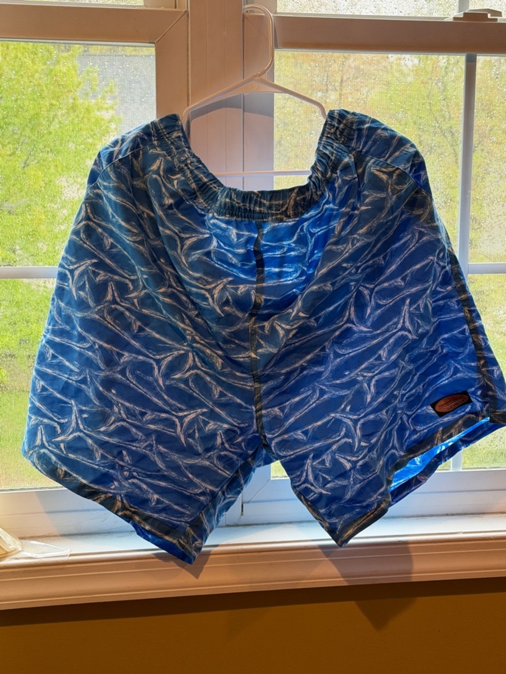 Vineyard Vines Blue Wave-Pattern Swim Shorts